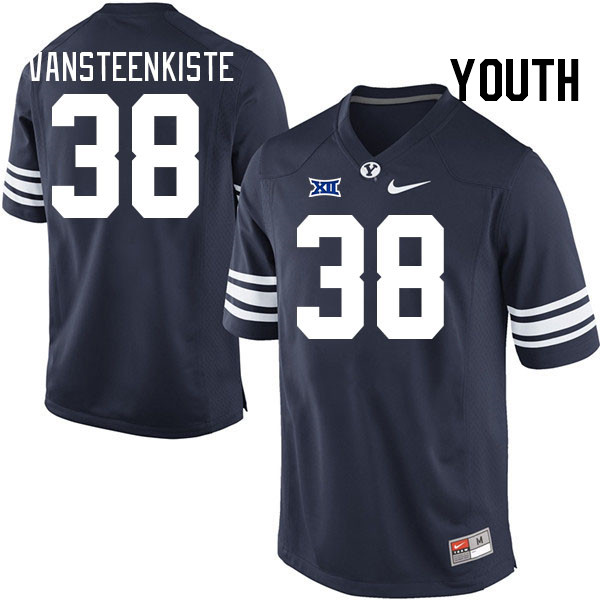 Youth #38 Payton VanSteenkiste BYU Cougars College Football Jerseys Stitched Sale-Navy